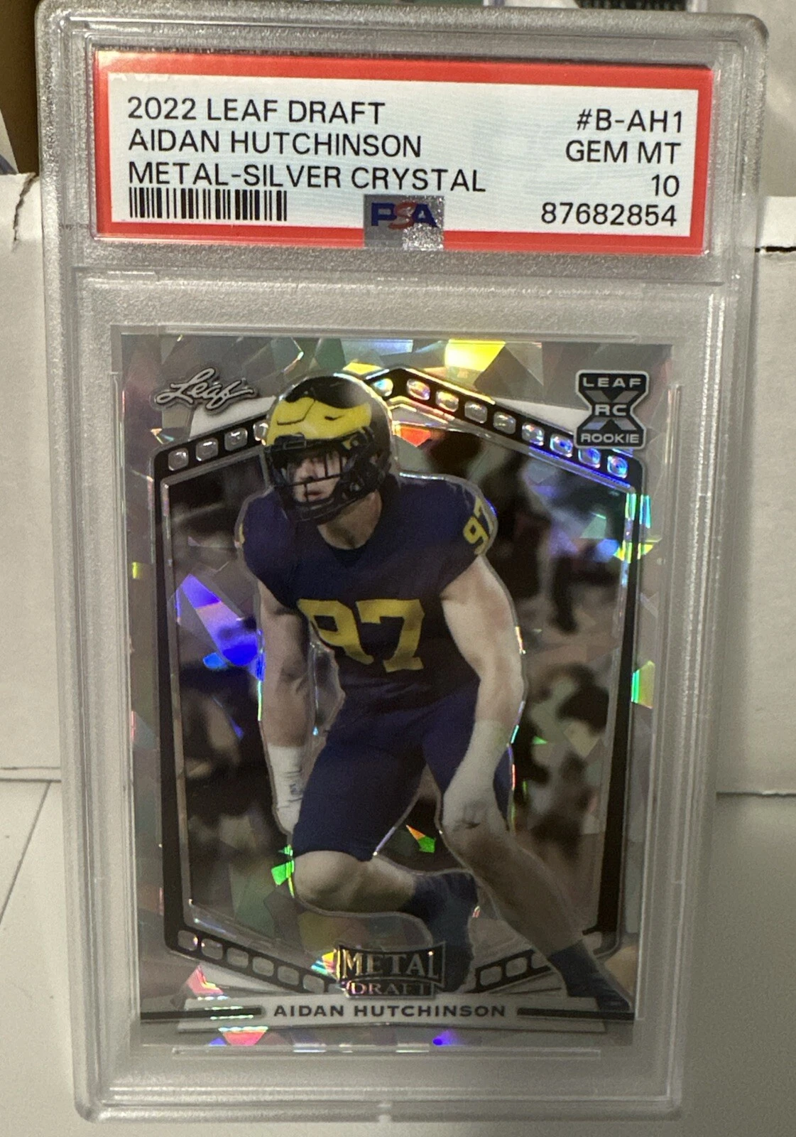 Aidan Hutchinson Leaf Draft Metal #BAH1 Silver Crystal