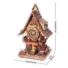 ROKR Cuckoo Clock Mechanical 3D Wooden Puzzle Christmas Cuckoo Clock Building Ki