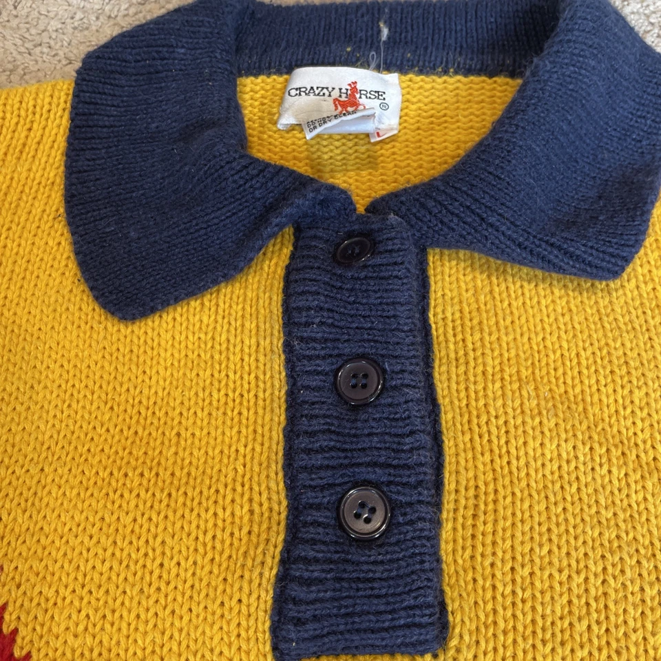 Suéter Vintage Bloque de Color Para Mujer’s L Colorido Cuello Dopamina Gran Tamaño Años 80 Foto 3 de 4