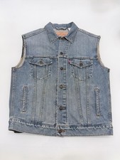 Levi's 70507 Custom Cut-Off Denim Trucker Vest Blue Jean Mens M Med Light Wash