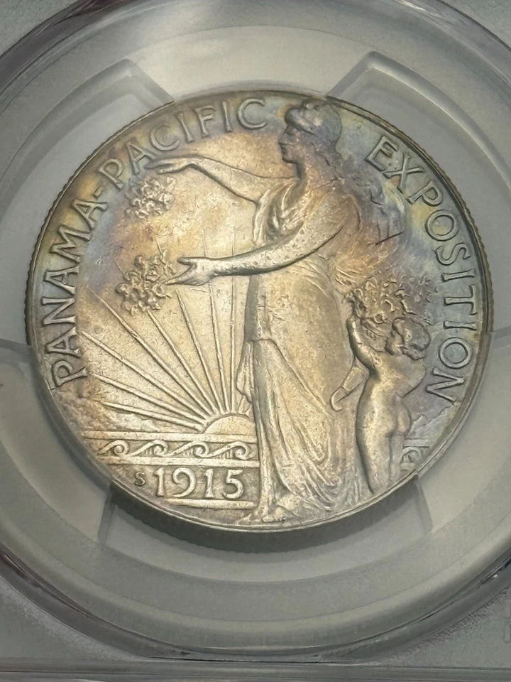1915-S - Panama Pacific Commemorative Half Dollar-PCGS Uncirculated-Nice Color - Image 4 of 4
