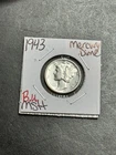 1943 P Mercury Silver Dime BU Uncirculated MS+ US 10c Coin (Raw19172)