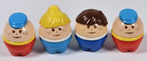 Lot of 4 VTG 1985 LITTLE TIKES CREATIVE RAILWAY ROADWAY People Figures Free Ship