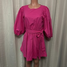 Maeve By Anthropologie Destin Poplin Mini Dress Women's Size XS Pink Belted