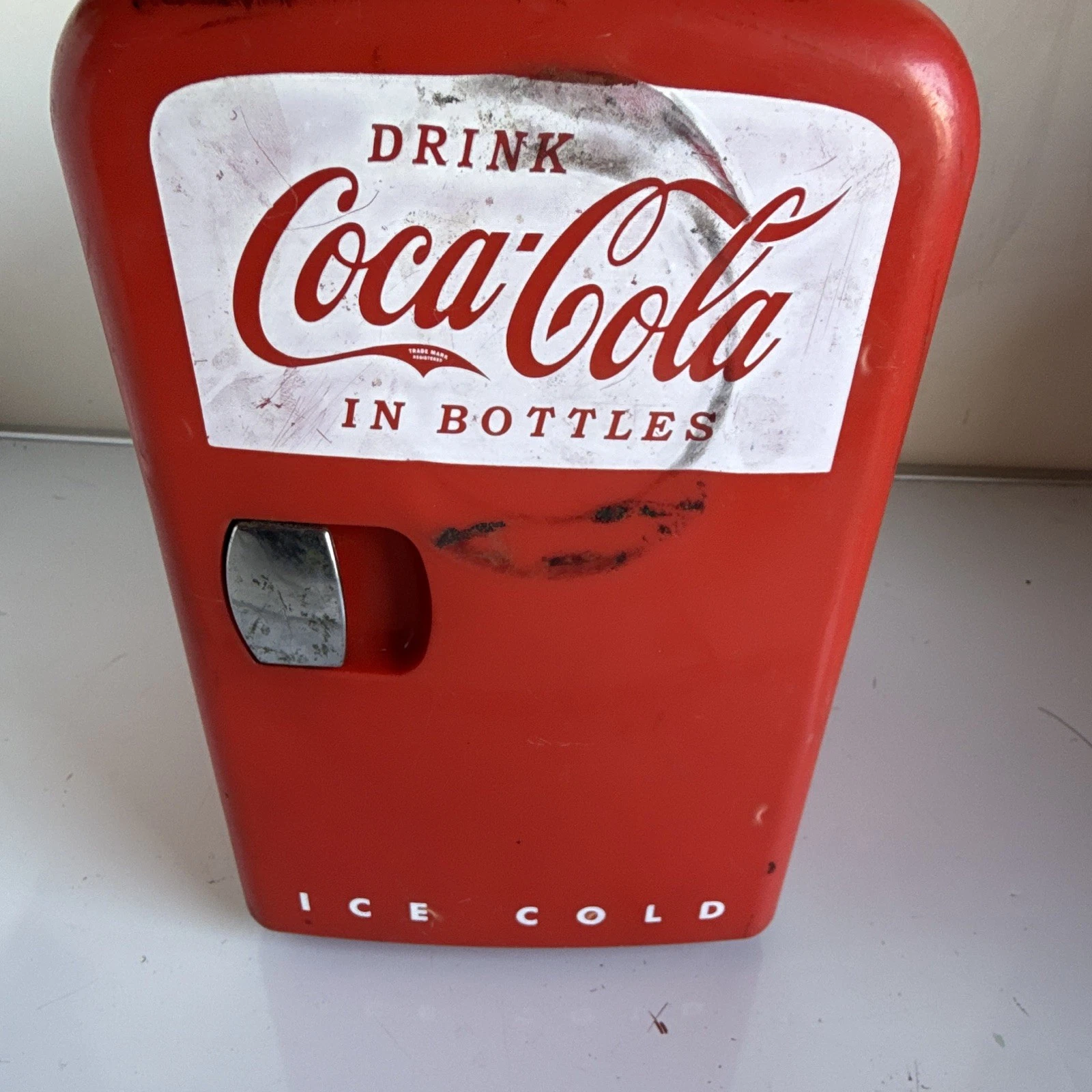 Coca-Cola Red/White Mini Cooler Fridge w/ Power Cord "Ice Cold" Advertising
Opens in a new window or