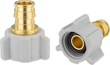 2-Pack  Pex-A Expansion Full Flow Brass Fittings 1/2" Pex X 1/2" Female NPT Swiv