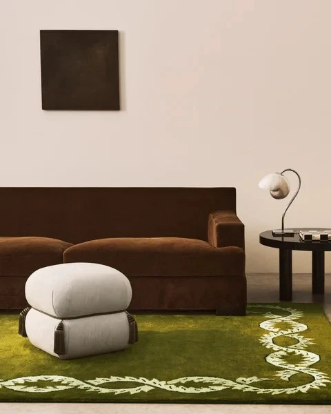 Hand-Tufted Wool & Viscose Rug Green | Modern Living Room Carpet | Custom Size - Image 2 of 4