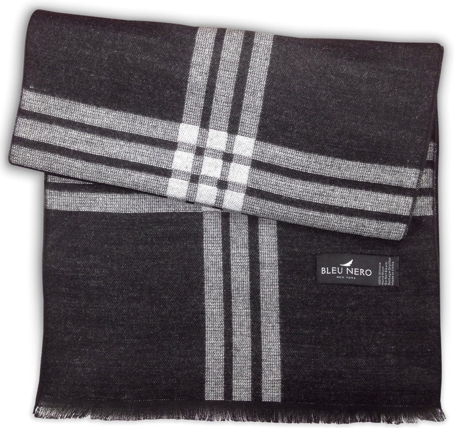 Livativ Bleu Nero Luxurious Winter Scarf Premium Cashmere Feel Unique Design... 