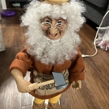 21" VTG Telco Animated Santa's Helper Elf Motion-ette Figurine Toy Maker READ