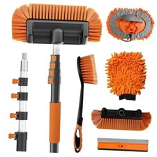18FT Reach Car Wash Brush with Long Handle - Car Cleaning Kit with 3-12FT