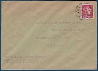 LATVIA: 1943 Domestic Cover from Majori; German Occupation