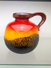 gro&szlig;e bauchige Vintage-Keramikvase &bdquo;Fat Lava&ldquo;-Stil von Scheurich, D 1970er Jahre