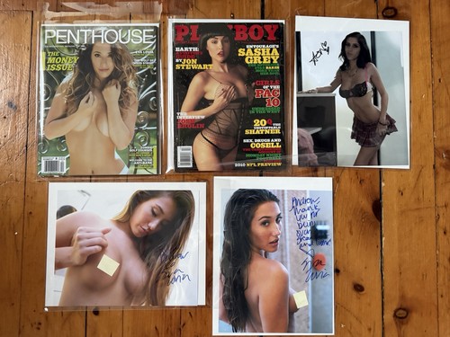 Eva Lovia Signed 8x10 Photos + Sasha Grey Playboy + Eva Penthouse + April O’neil