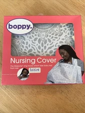 Boppy Nursing Cover Slideline Collection Boho Gray New Portable Cotton Coverage