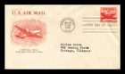 US COVER AIR MAIL 5C COIL FIRST DAY ISSUE SCOTT C37 GRIMSLAND CACHET