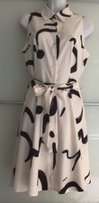 SUMMER  DRESS SLEEVELESS MIDI FEATURING BUTTON-UP  BELTED FLARE SKIRT SIZE-M