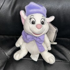 Disney Store 8" Mini Beanbag BIANCA MOUSE dei SOCCORRITORI ~ Nuovo con etichette