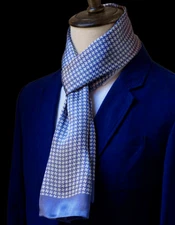 100% Silk  men women Scarf neckerchief Wrap Plaid Check black navy blue MY116-27
