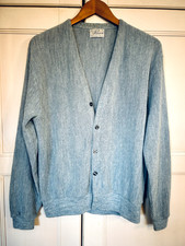 Vintage Pinnacle light blue V-neck cardigan made in USA - size L