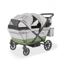Larktale Caravan Coupe Quad Stroller Reclining 4-Seat Wagon, Gray/Green