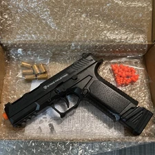 Strike Industries-G17 Shell Ejecting Soft Bullet Toy Gun - Black - Orange Tip