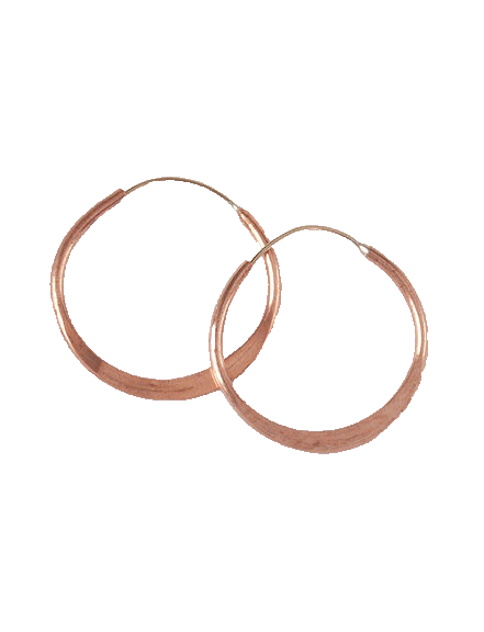 Hoop Earrings - Hand Hammered Copper Hoops - 2 Inch Diameter, Endless Styling-image