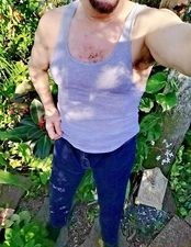 True Nation Men's Athletic Fit Blue Jeans 42 X 32 Distressed