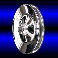 Chrome 1 Groove Power Steering Pulley For Small Block Chevy 327 350 383 Keyway