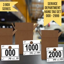 Versa-Tags 3000 White Automotive 3 Part Dispatch Numbers Mirror Hang Tags