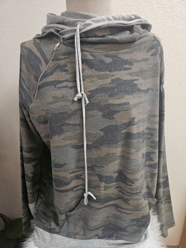 SIZE 2XL 7TH ROY Camo Long Sleeve Hooded Sweatshirt INVPV1377