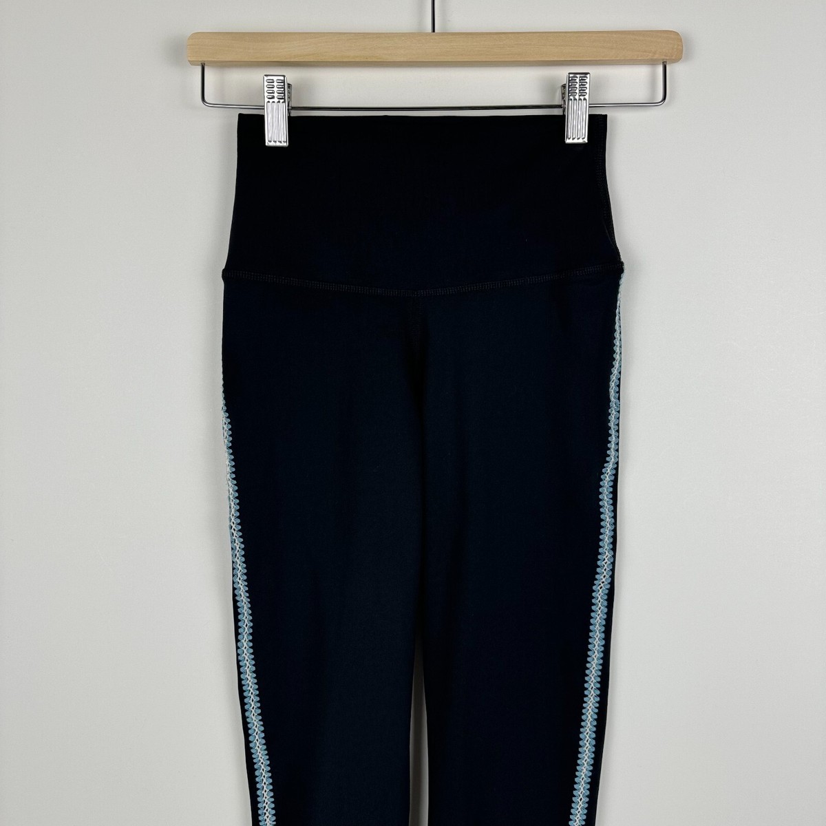 Nike Dri Fit Crochet Trim 7/8 High Waist Yoga Leggings Black Womens XS