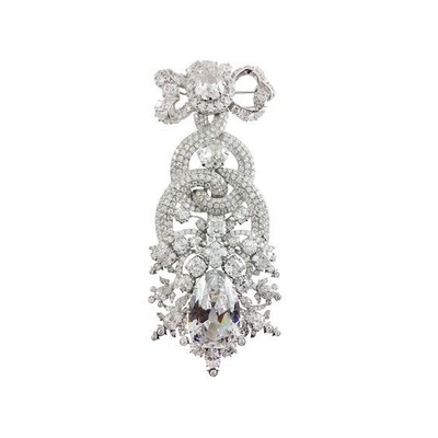 Women's Luxury Brooch Pin 75.88CT Multi Cut Sapphire In 925 Sterling Silver