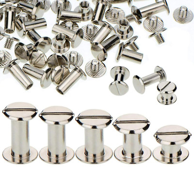 Chicago Screws 100 Sets Screw Posts Metal Accessories Nail Rivet DIY Leather Dec