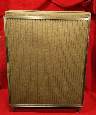 Vintage Mid-century Detecto Gold Padded Metallic Bench Top Laundry Hamper MCM