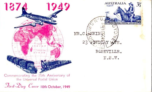 Australia Scott 223 Typewritten Address.