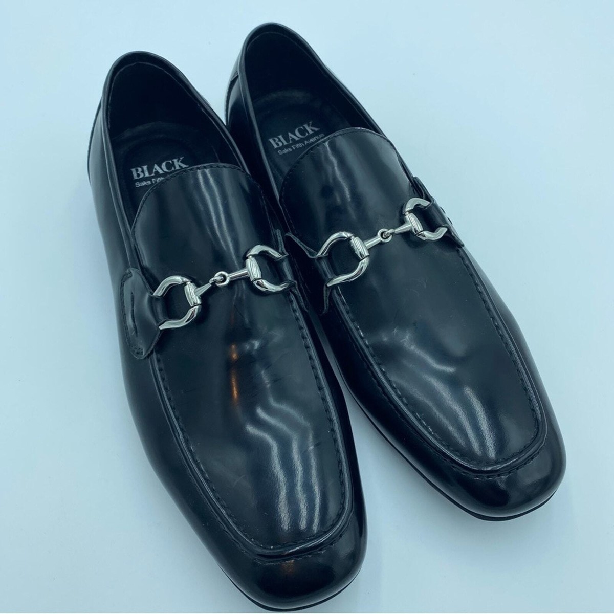 Saks Fith Avenue Loafers Black Tristan Horse Bit Detail