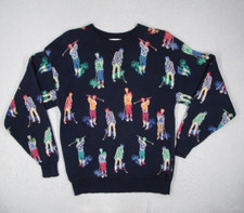 Vintage Tricots St. Raphael Sweater Men Extra Large Blue Sharper Image AOP Golf