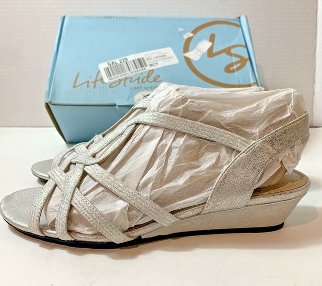 LifeStride Women's Yaya Strappy Dress Sandals Silver Size 8.5W for sale online | eBay
