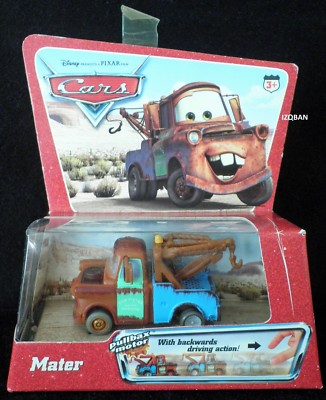 DISNEY PIXAR CARS MATER 2005 MATTEL PULLBAX MOTOR SPEED & SPIN ACTION NIB