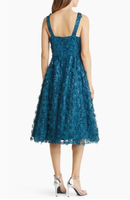 eliza j teal lace dress Eliza J Teal Green Blue Lace Sheath Dress Size 4 Cotton Nylon Blend Sleeveless