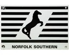 VINTAGE NORFOLK SOUTHERN PORCELAIN SIGN RAILROAD TRAIN SATIATION GAS OIL