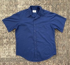 Vintage 60s Towncraft Penn-Prest Dacron Shiny Rockabilly Shirt XL Dagger Collar