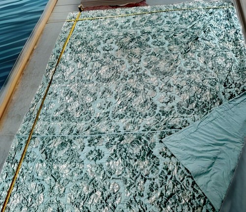Laura Ashley Green King Size Devouree Velvet Quilted Bedspread W 269” L 91” - Picture 8 of 18