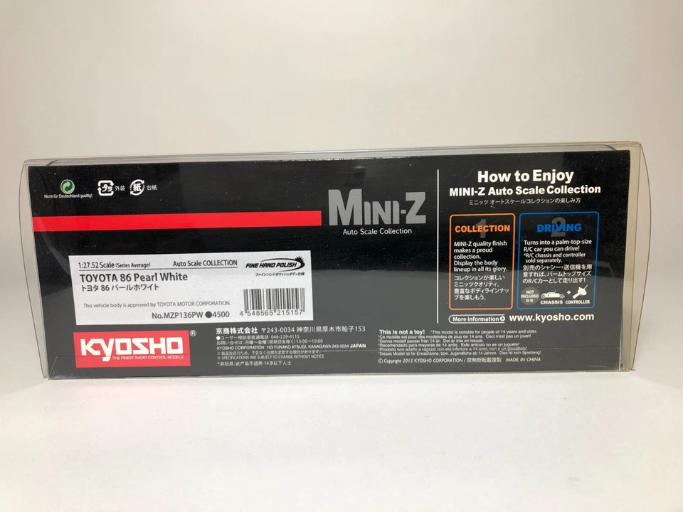 KYOSHO Mini-z Body TOYOTA 86 Pearl White MZP136PW - Image 4 of 4