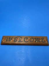 Vintage Wooden Welcome Sign Hand Painted