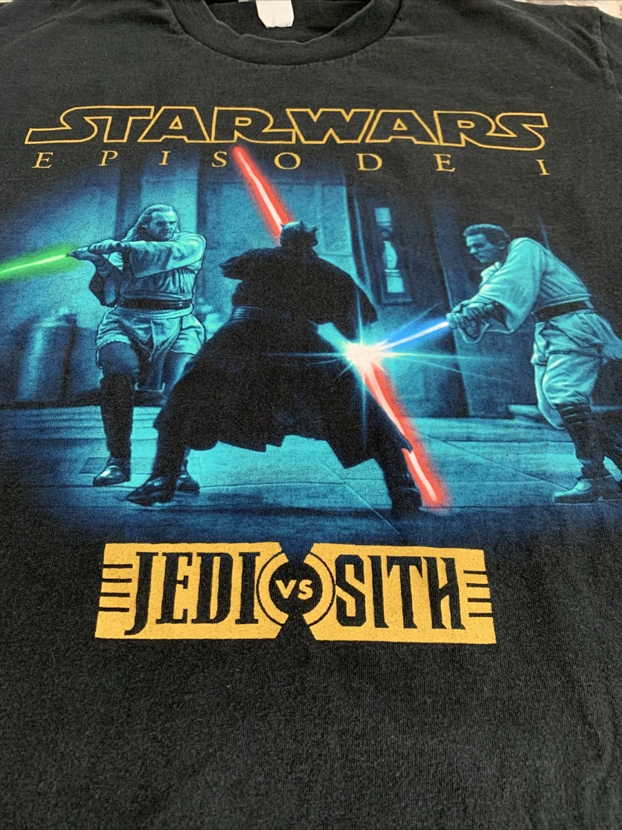 RARE Star Wars Episode 1 The Phantom Menace Jedi vs. Sith T-Shirt Medium VTG