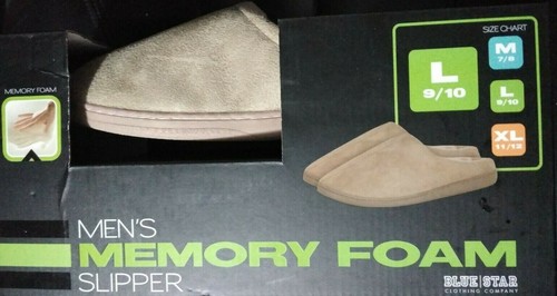 Memory Foam Slippers Warm wool lining for Men’s Size Large 9/10 Color Beige