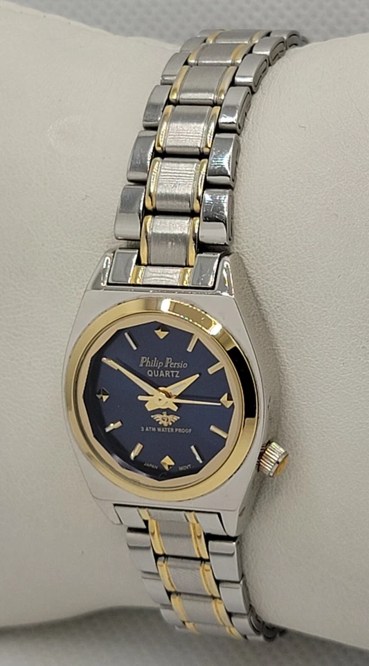 Women's Philip Persio Round Gold Silver Two Tone Case Band Bracelet Watch 01 - Image 2 of 4