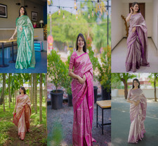 Latest New Kanchipuram Silk Saree With Blouse For Traditional Wear