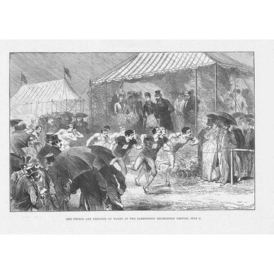 LONDON Prince of Wales at Paddington Recreation Ground - Antique Print 1890